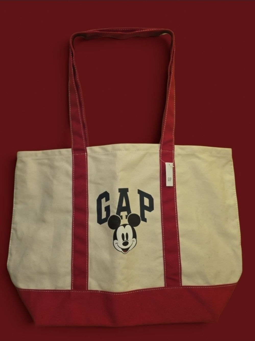 GAP Red & Cream Mickey Canvas Tote
